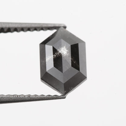 black hexagon shape salt and pepper diamond