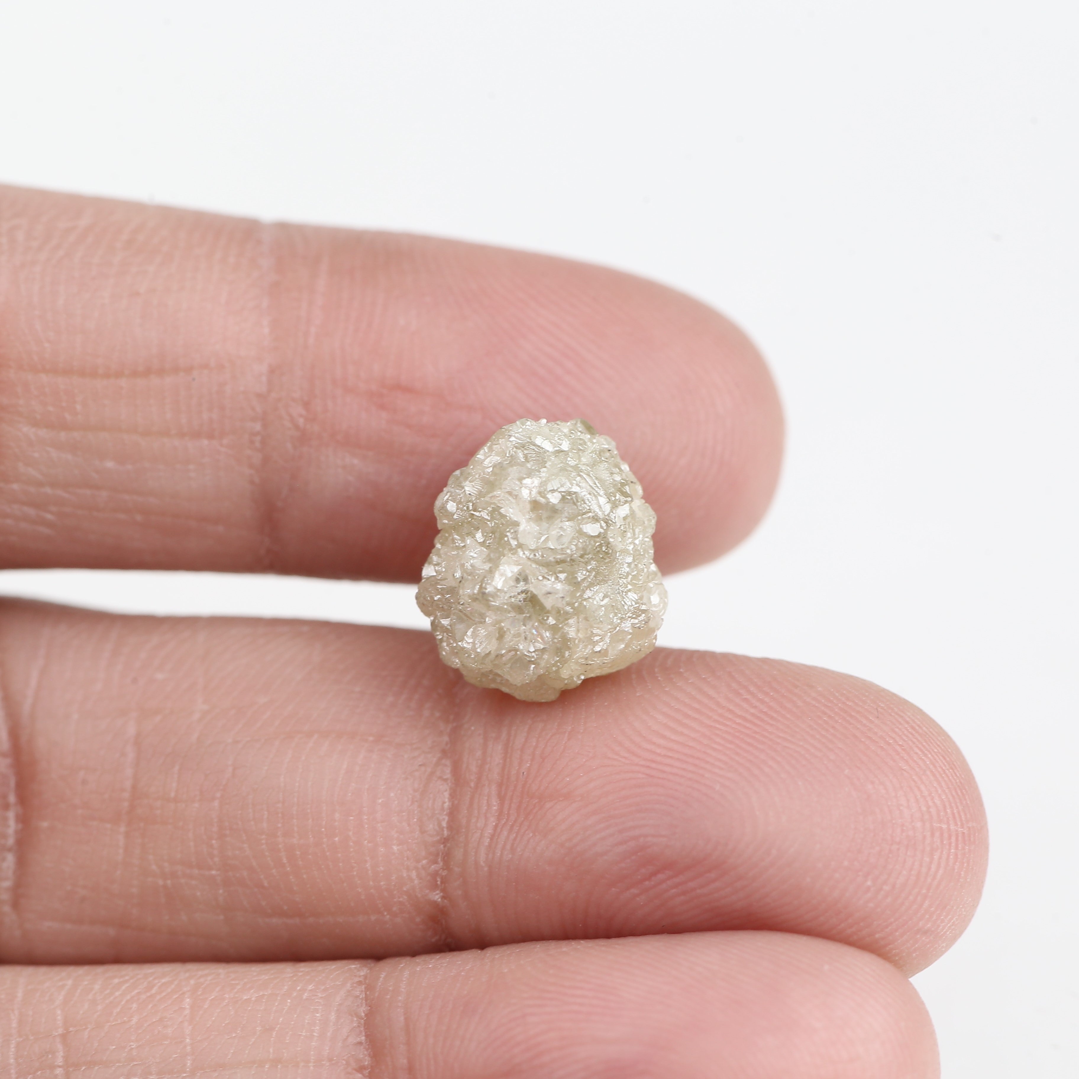 7.24 Carat Natural Snow Rough Uncut Raw Diamond 12.05 MM