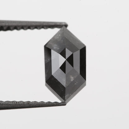 Salt and Pepper Hexagon Shape Black Natural Diamond