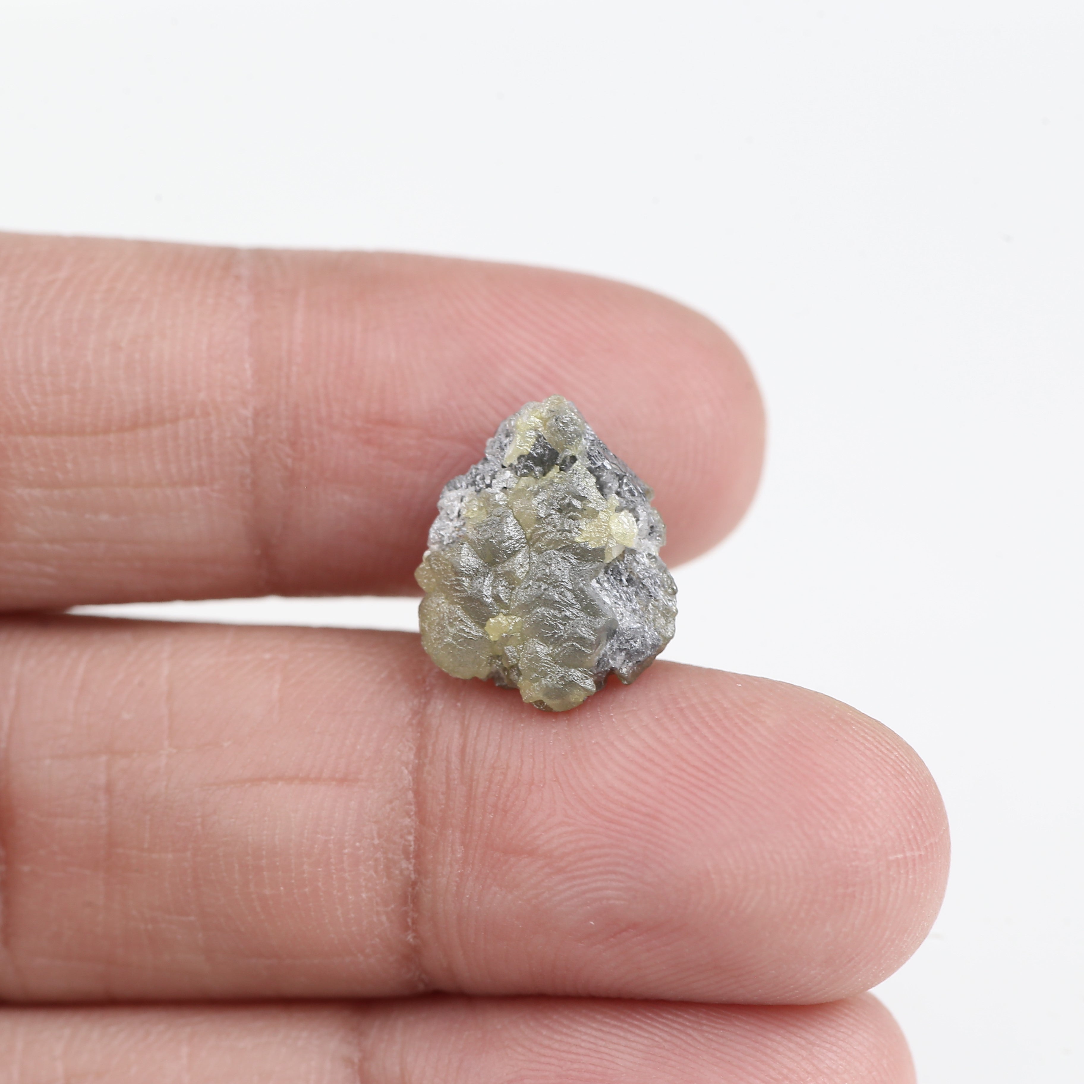 5 Carat Natural Rough Grey Yellow Diamond 13.56 MM