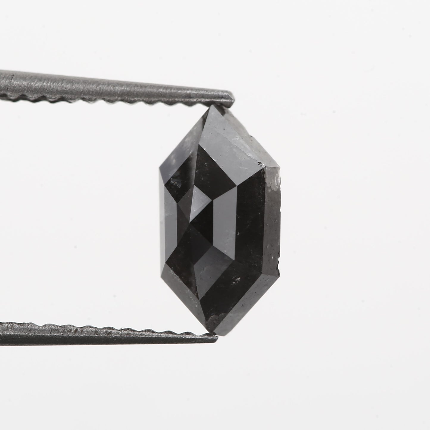 Salt and Pepper Hexagon Black Natural Diamond for engagement ring