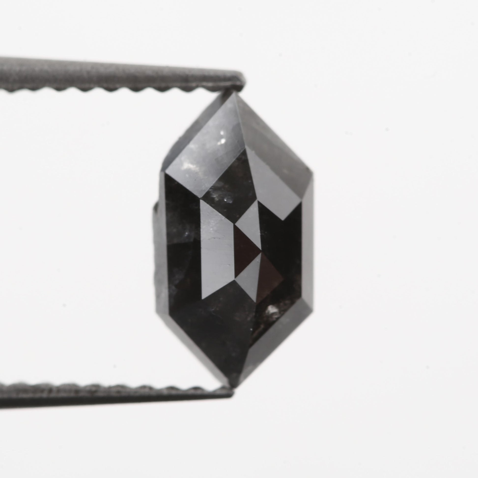 Salt and Pepper Hexagon Shape Black Natural Loose Diamond for engagement ring