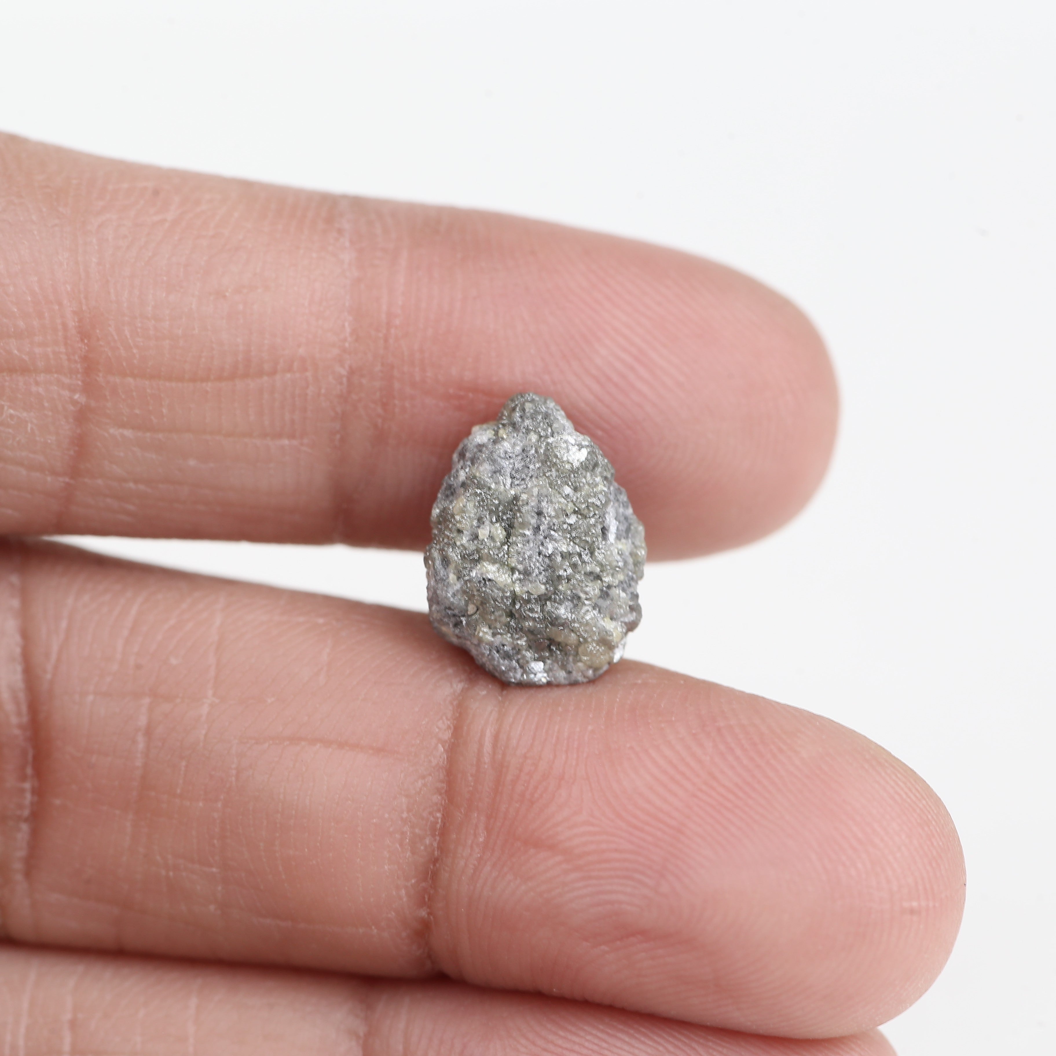 6.62 Carat Natural Rough Raw Gray Diamond 12.80 MM
