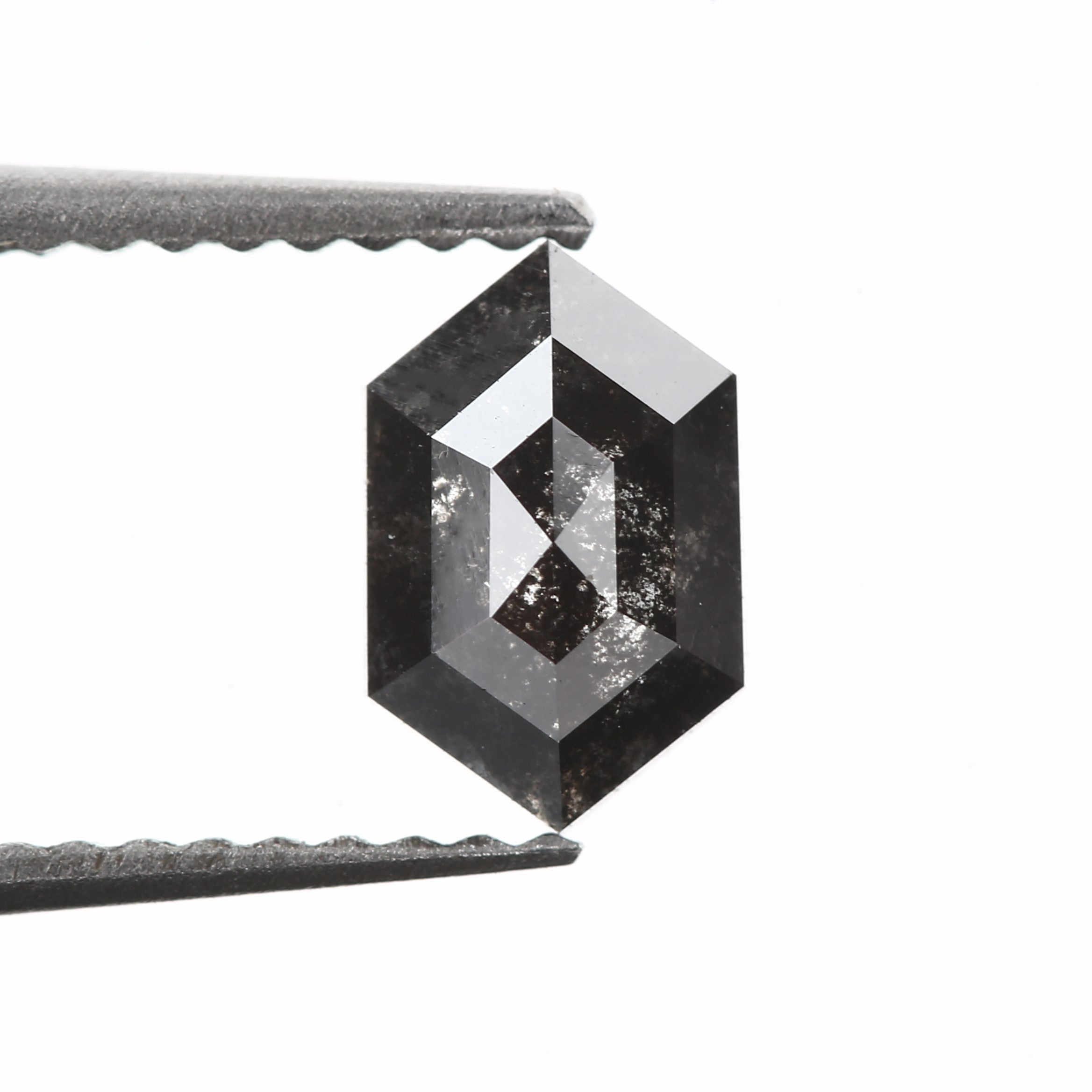 Natural Loose Hexagon Salt And Pepper Black Grey Color Diamond 1.59 2024 CT 9.10 MM Hexagon Shape Rose Cut Diamond L6636