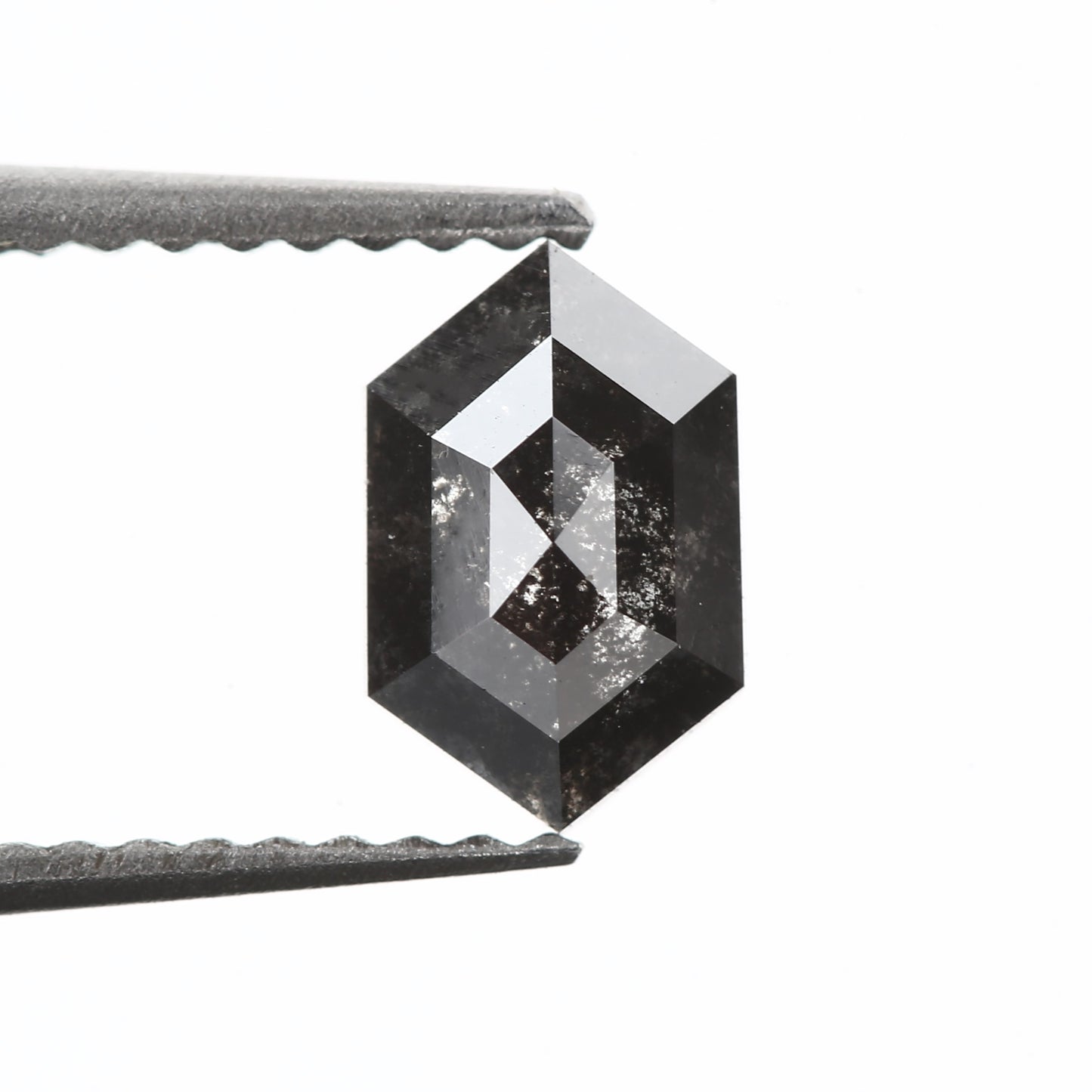 Natural Loose Hexagon Shape Black Salt and Pepper Diamond