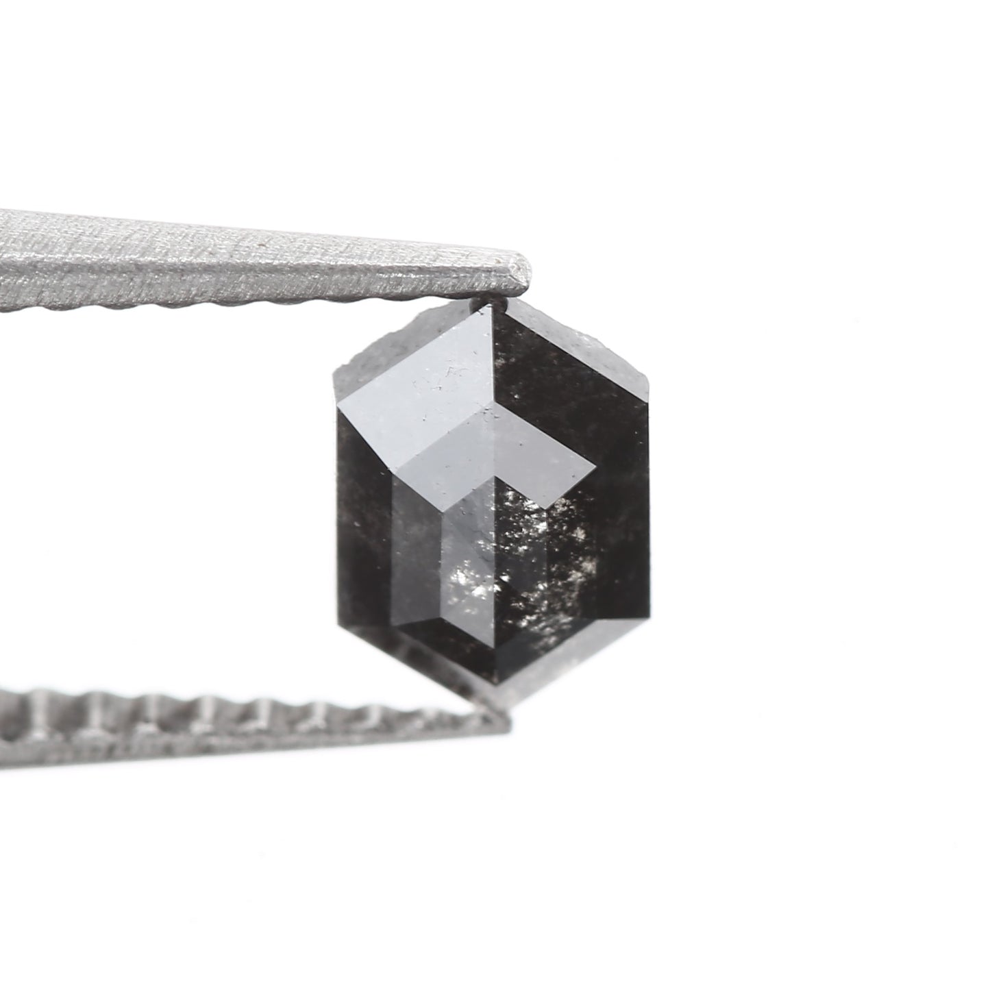 Hexagon Shape Black Salt and Pepper Diamond