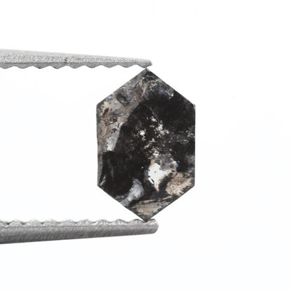 Natural Loose Hexagon Black Salt and Pepper Diamond