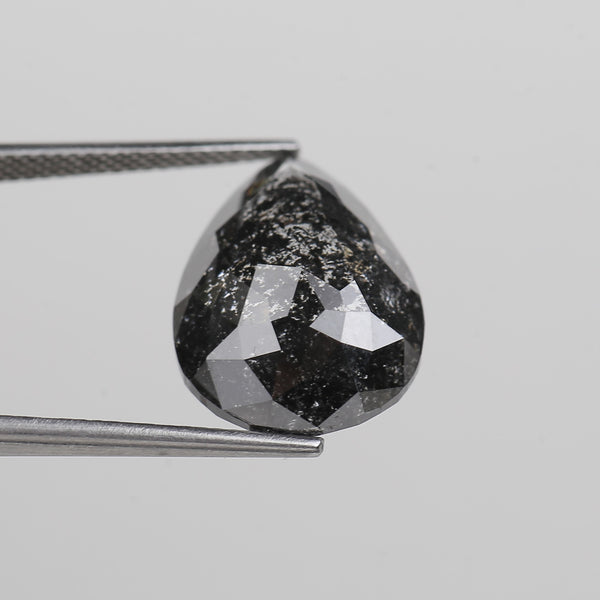 10 Carat Salt and Pepper Diamond Pear Cut Galaxy Natural