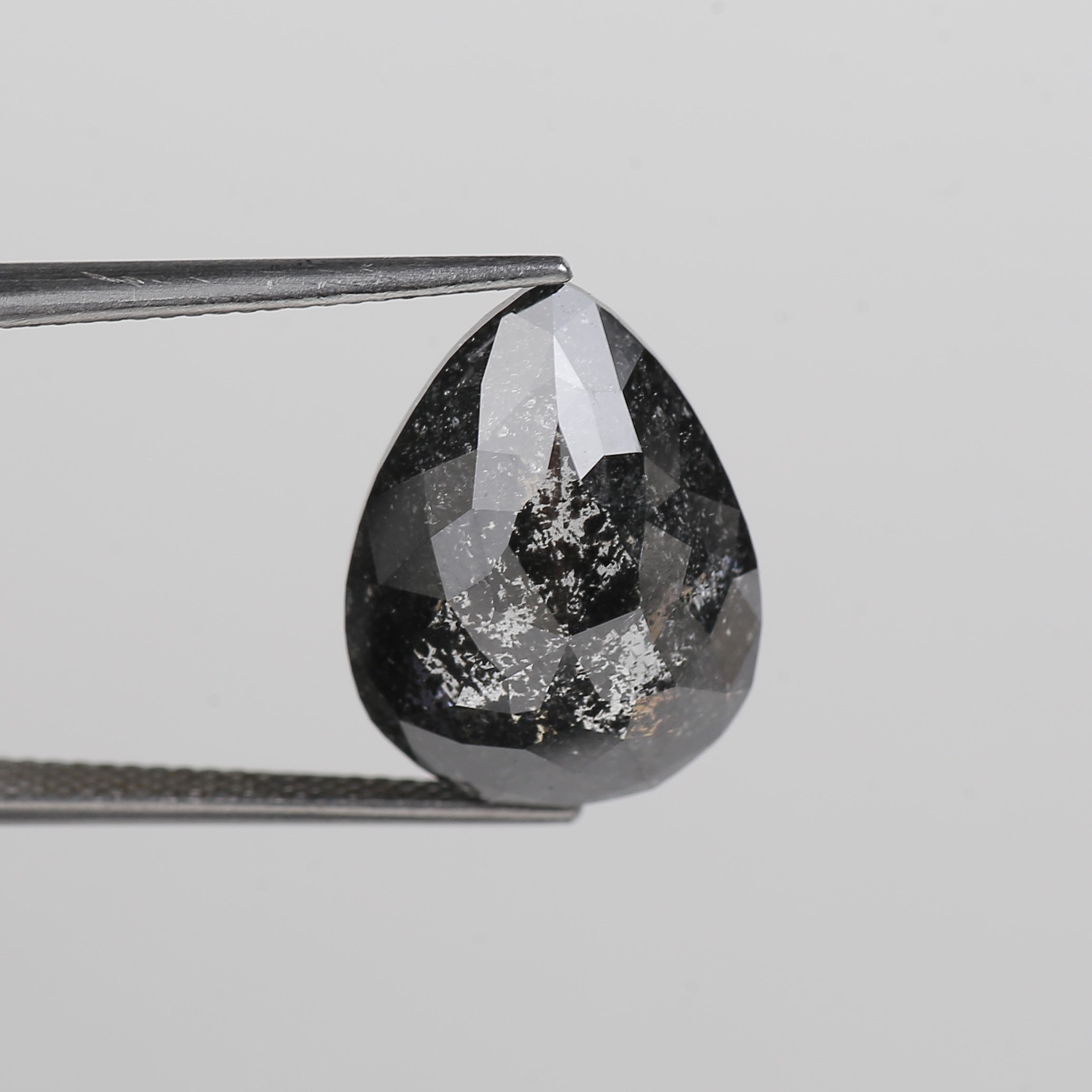 10 Carat Salt and Pepper Diamond Pear Cut Galaxy Natural