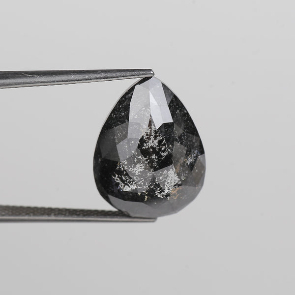 10 Carat Salt and Pepper Diamond Pear Cut Galaxy Natural