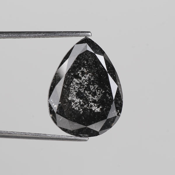 10 Carat Salt and Pepper Diamond Pear Cut Galaxy Natural