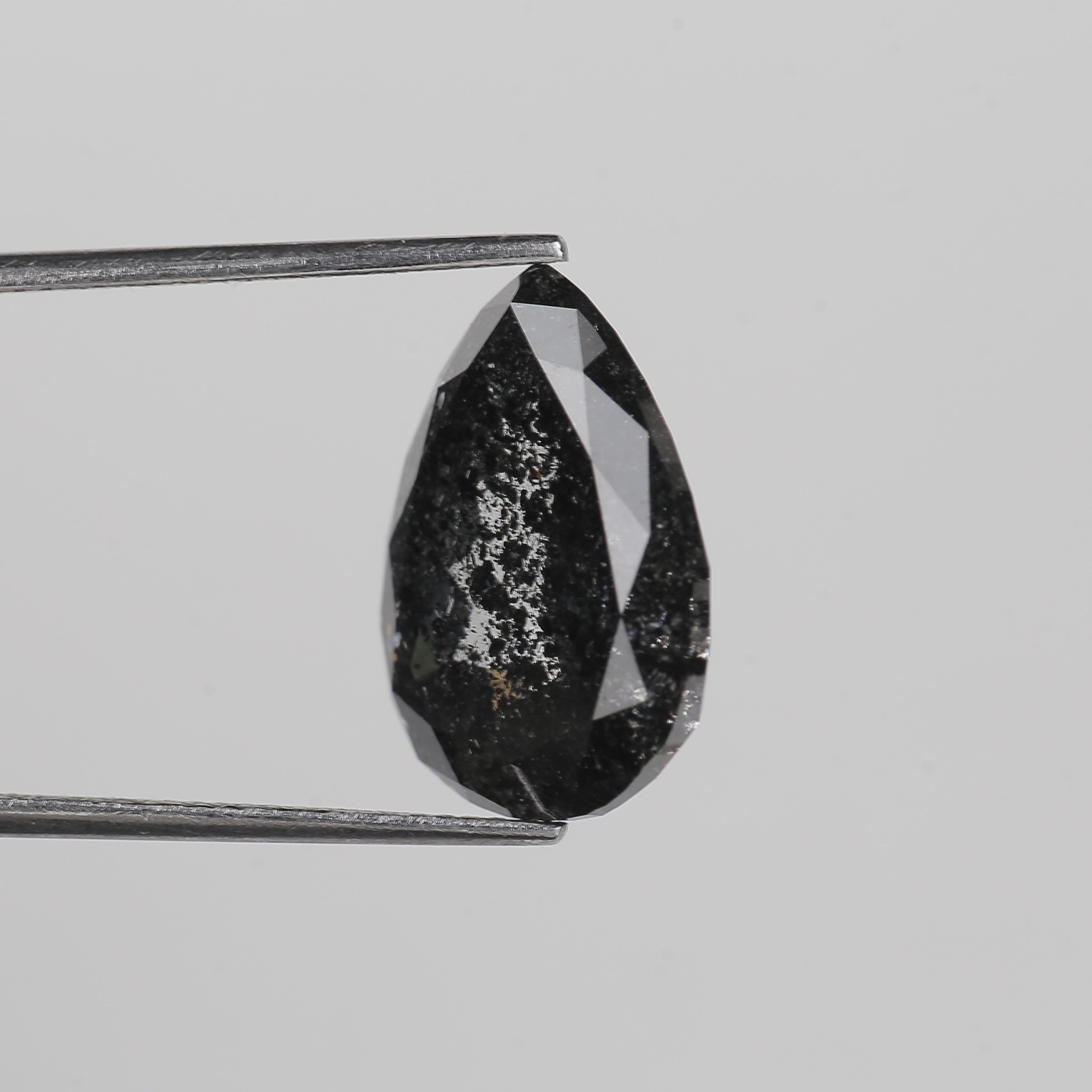 10 Carat Salt and Pepper Diamond Pear Cut Galaxy Natural