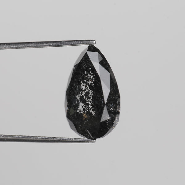 10 Carat Salt and Pepper Diamond Pear Cut Galaxy Natural