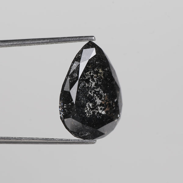 10 Carat Salt and Pepper Diamond Pear Cut Galaxy Natural