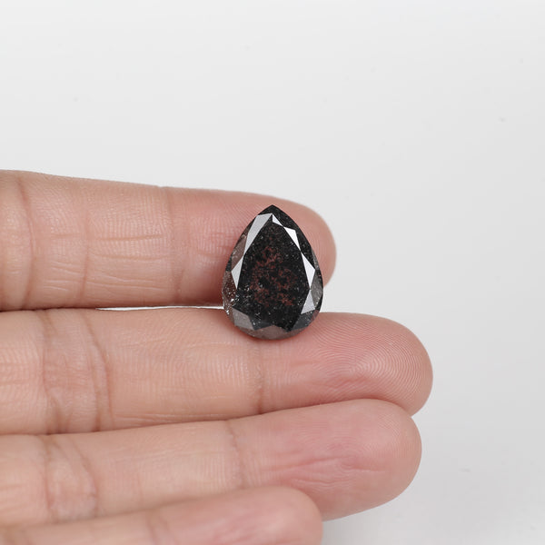 10 Carat Salt and Pepper Diamond Pear Cut Galaxy Natural