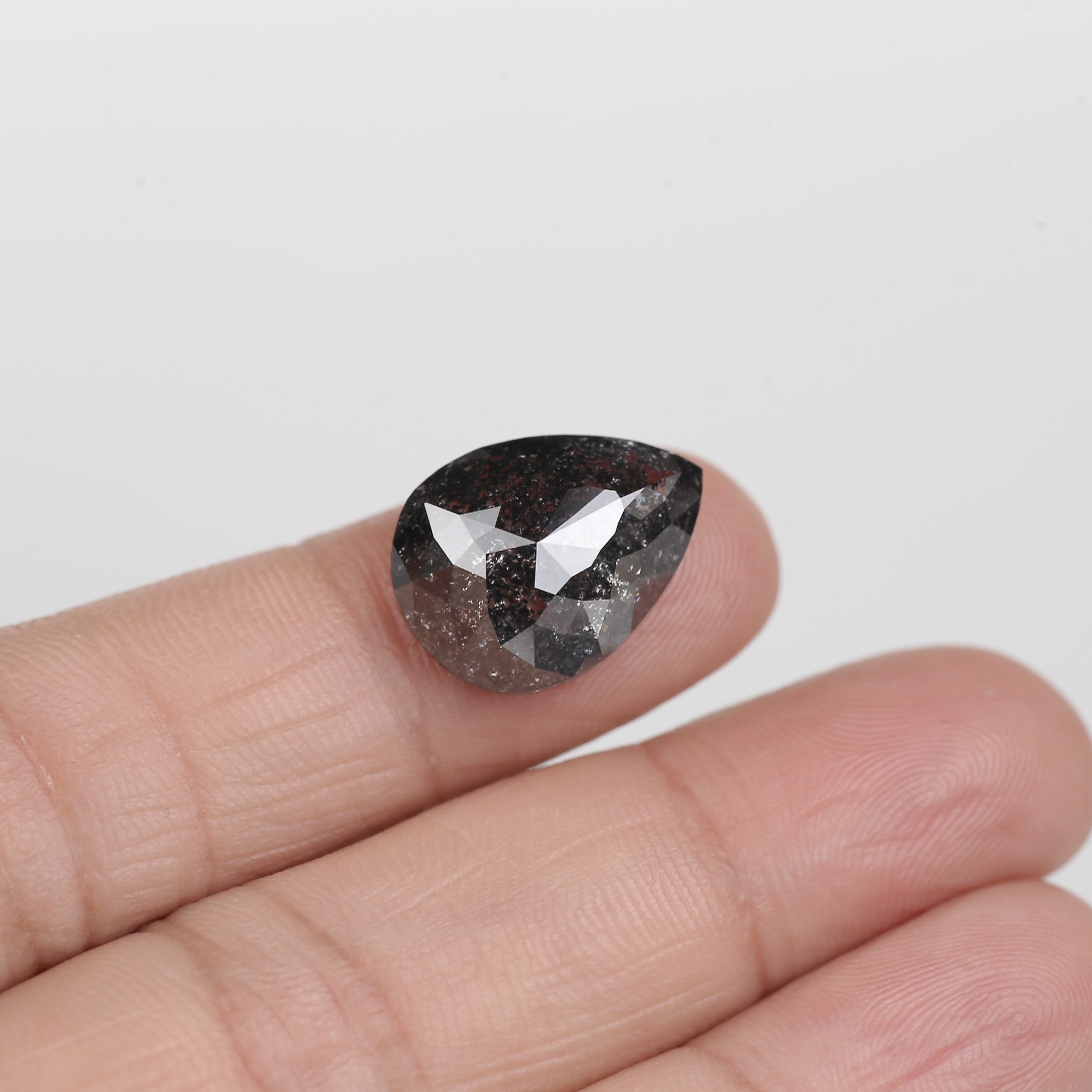 10 Carat Salt and Pepper Diamond Pear Cut Galaxy Natural