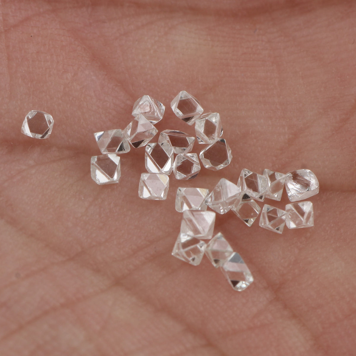 Rough White Octahedron Clear D VVS Diamonds 1.5 MM - 2.50 MM