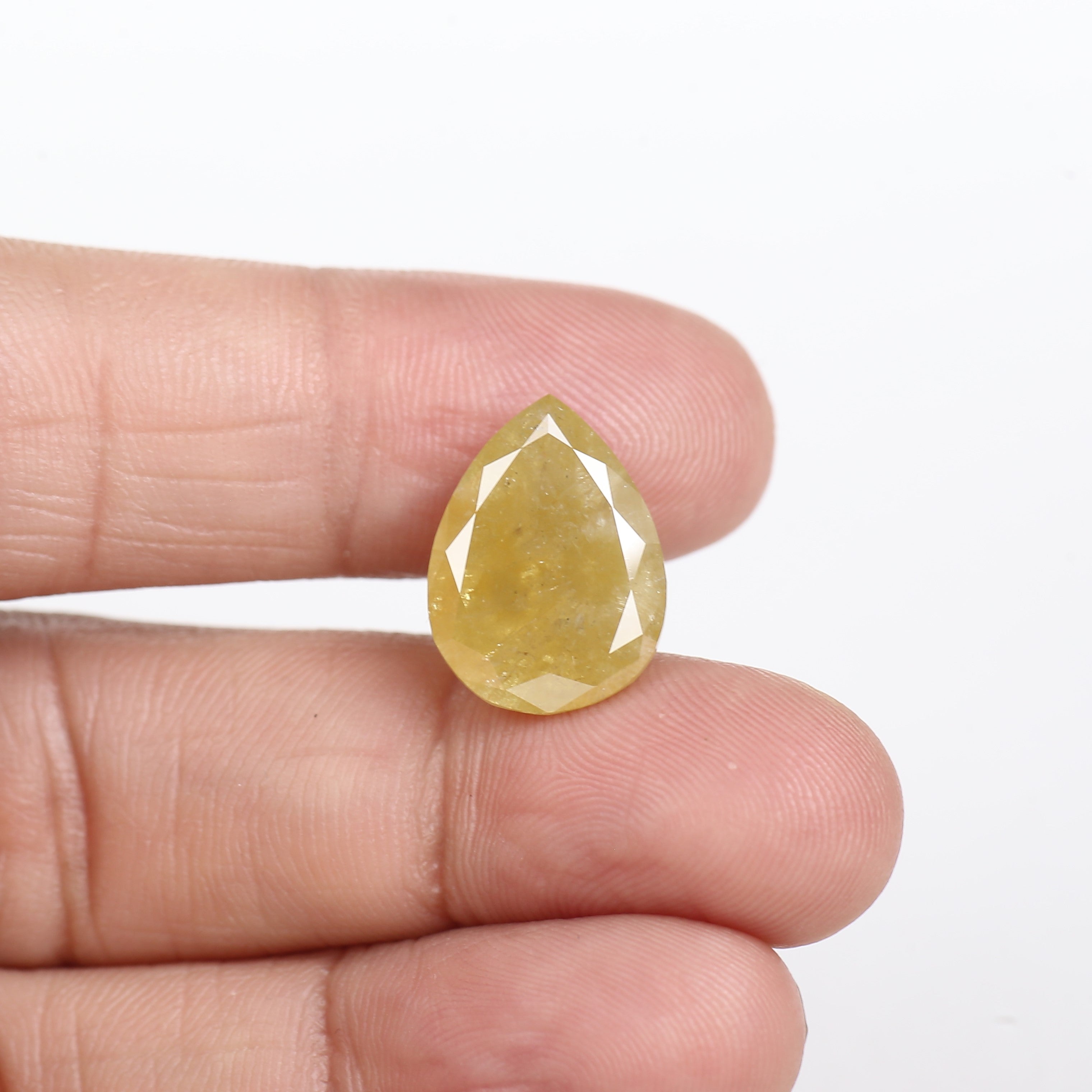 9 Carat Pear Diamond Natural Yellow For Engagement Ring