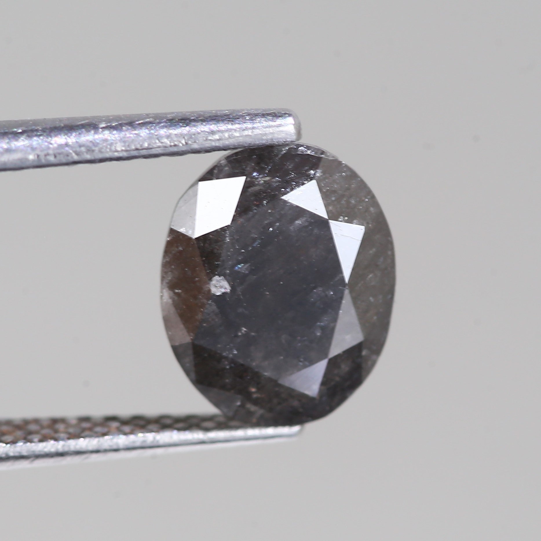 1.53 Carat Natural Oval Cut Loose Black Diamond 8.74 MM