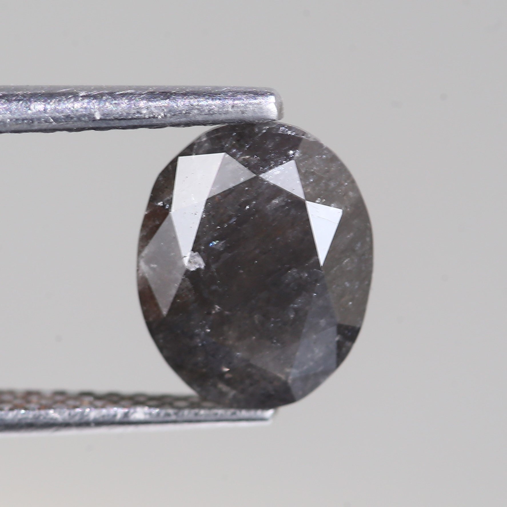 1.53 Carat Natural Oval Cut Loose Black Diamond 8.74 MM