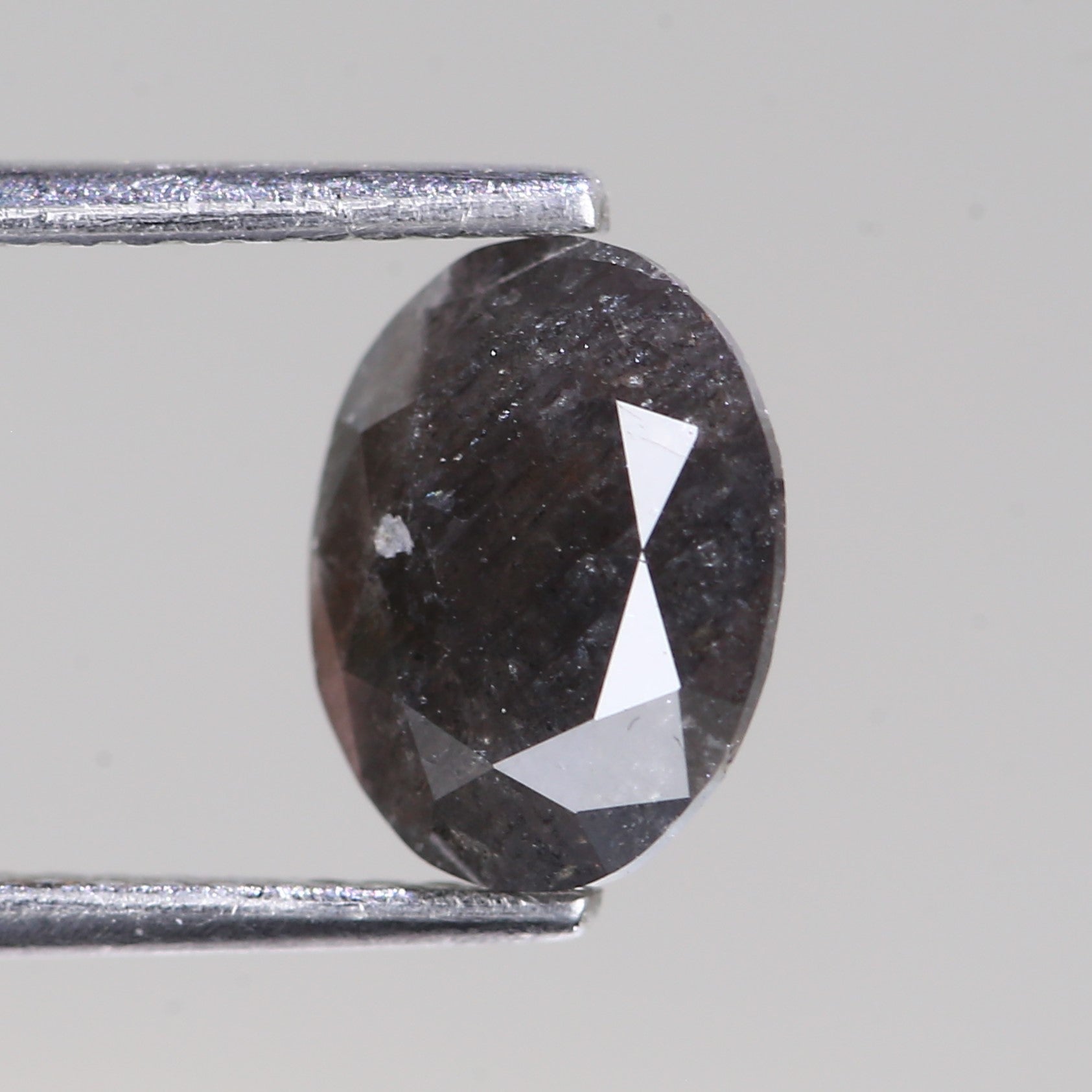 1.53 Carat Natural Oval Cut Loose Black Diamond 8.74 MM