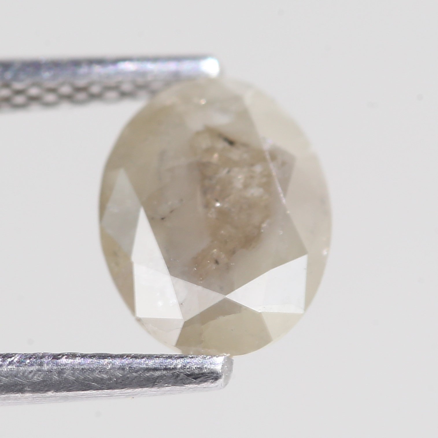 1.23 Carat Natural Oval Cut Light Grey Diamond 8.10 MM