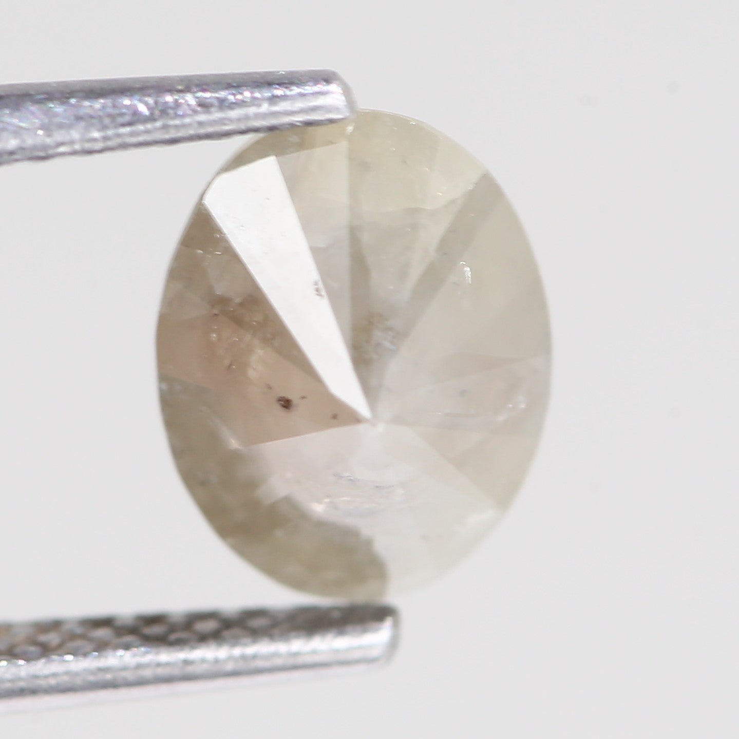 1.23 Carat Natural Oval Cut Light Grey Diamond 8.10 MM