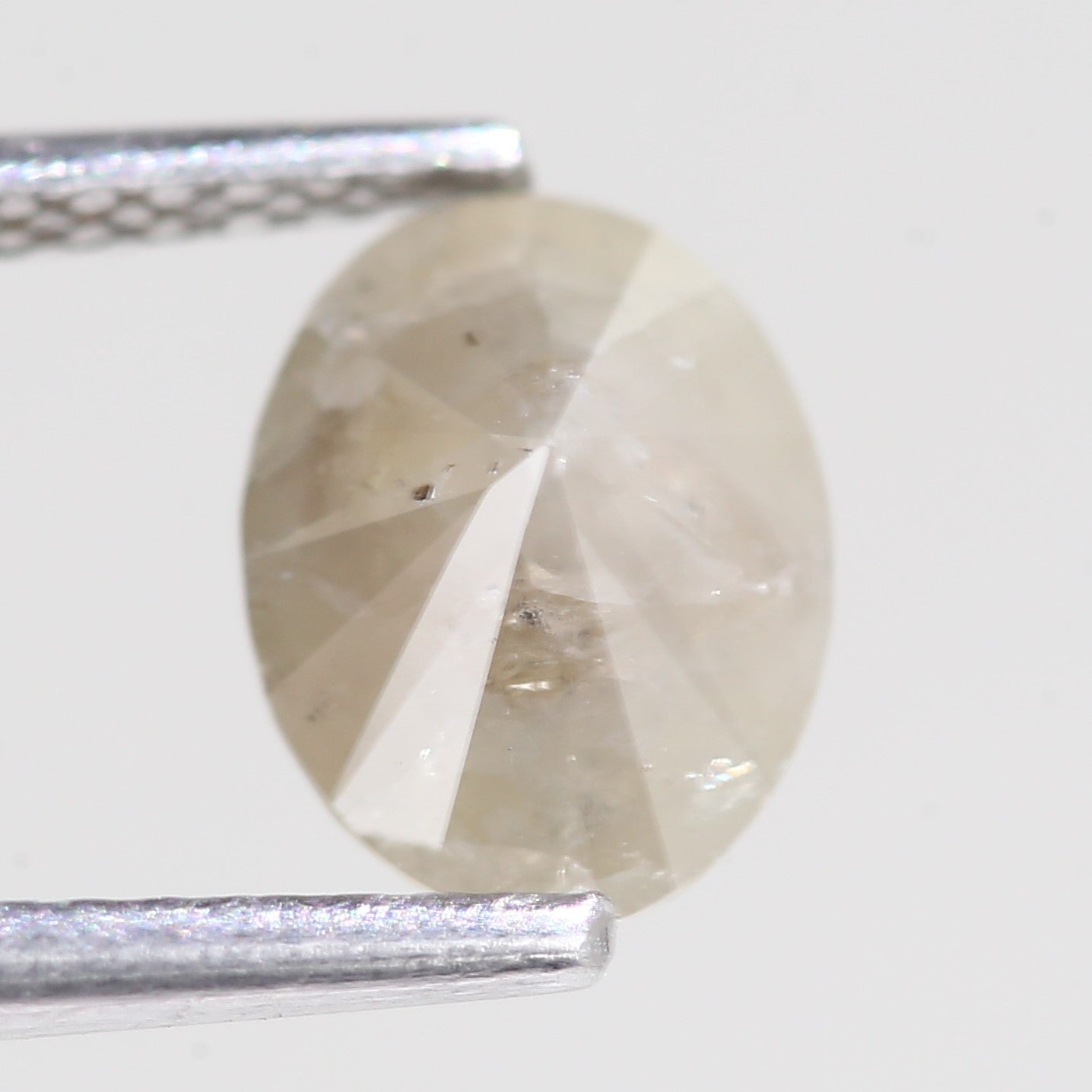 1.23 Carat Natural Oval Cut Light Grey Diamond 8.10 MM