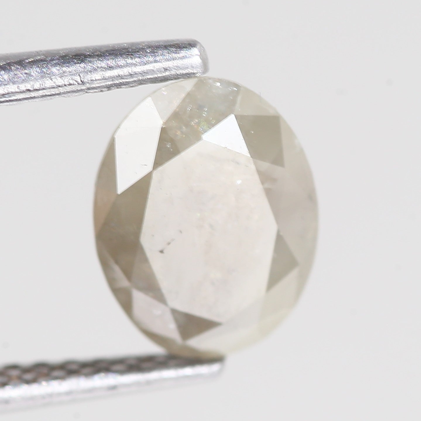 1.23 Carat Natural Oval Cut Light Grey Diamond 8.10 MM