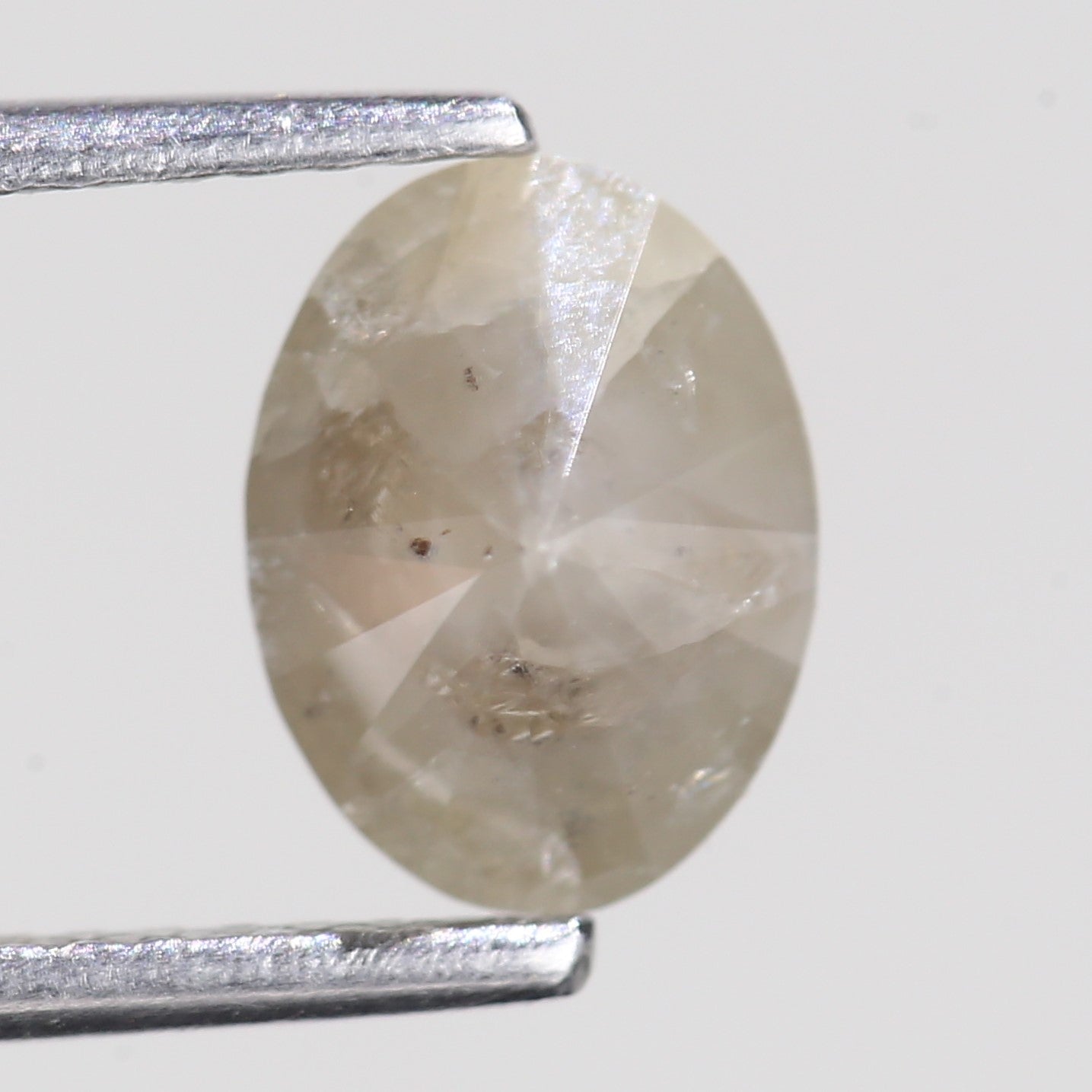 1.23 Carat Natural Oval Cut Light Grey Diamond 8.10 MM