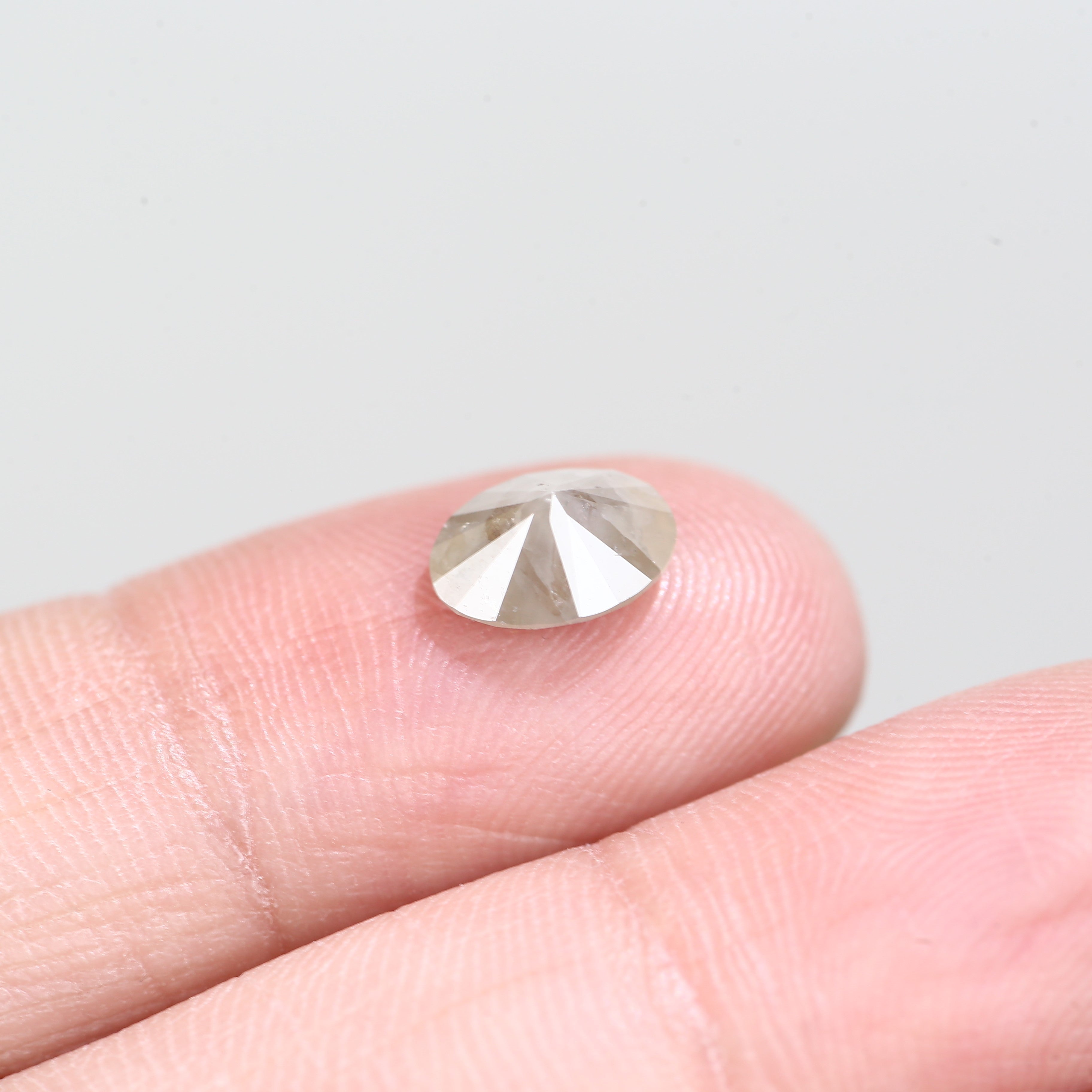 1.23 Carat Natural Oval Cut Light Grey Diamond 8.10 MM
