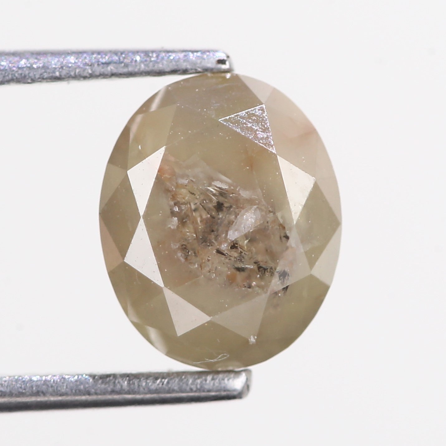 2.10 Carat Natural Oval Cut Light Brown Diamond 8.24 MM