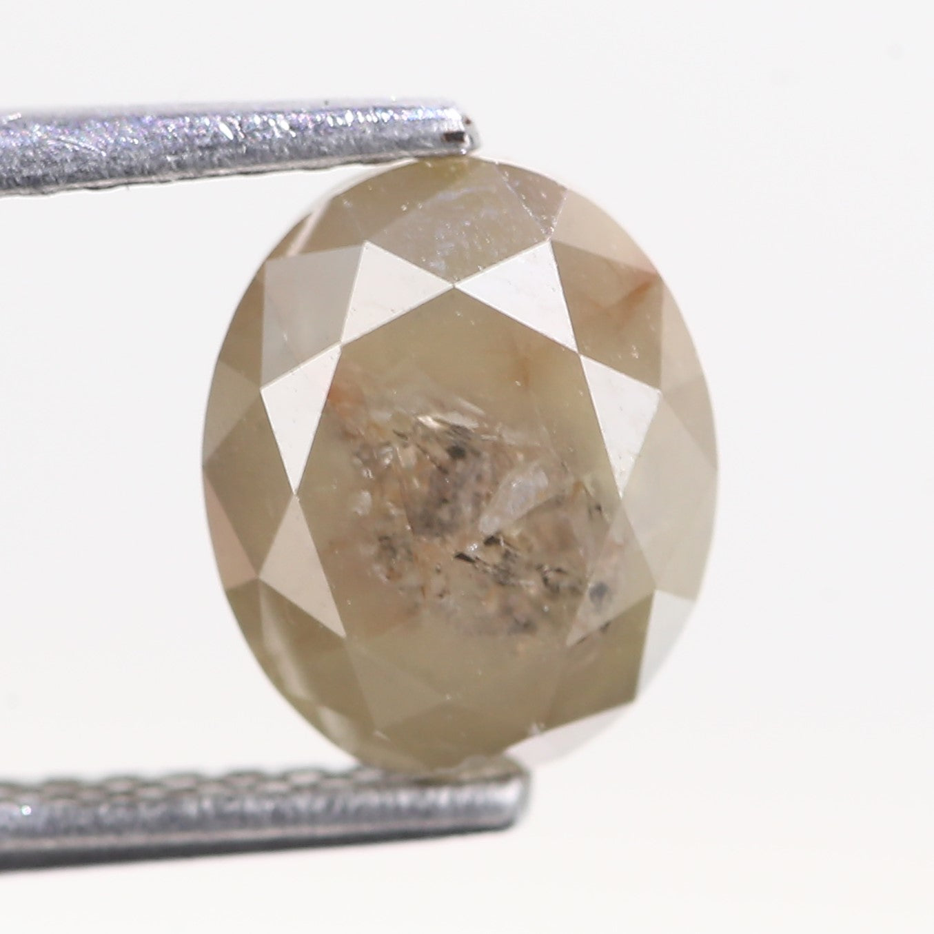 2.10 Carat Natural Oval Cut Light Brown Diamond 8.24 MM