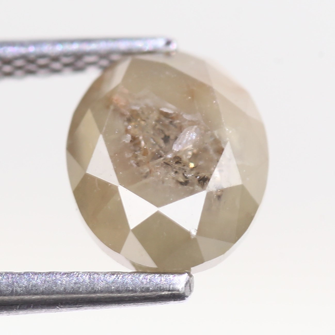 2.10 Carat Natural Oval Cut Light Brown Diamond 8.24 MM