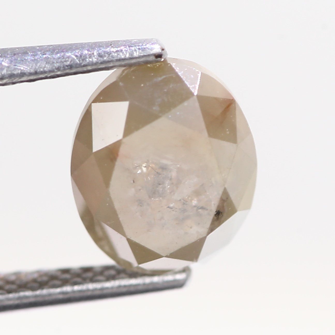 2.10 Carat Natural Oval Cut Light Brown Diamond 8.24 MM