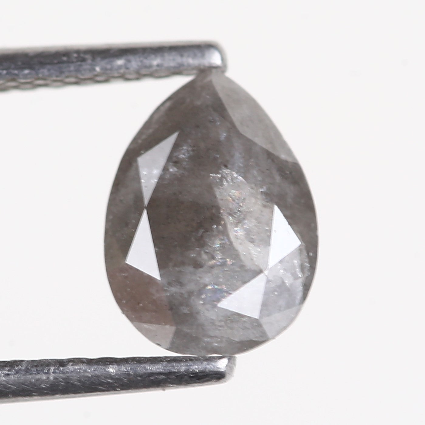 1.06 Carat Natural Salt And Pepper Diamond Pear Gray Diamond 7.84 MM