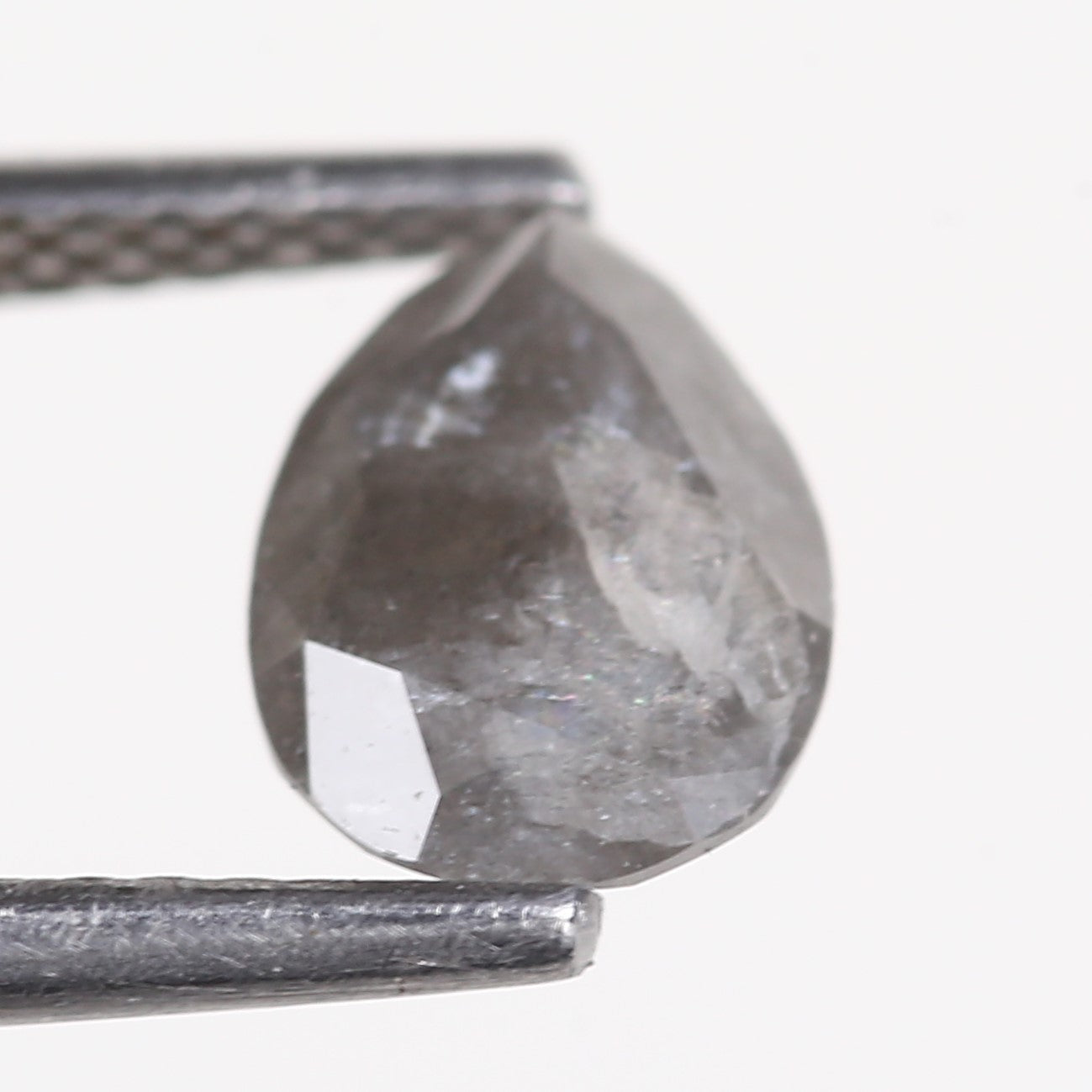 1.06 Carat Natural Salt And Pepper Diamond Pear Gray Diamond 7.84 MM