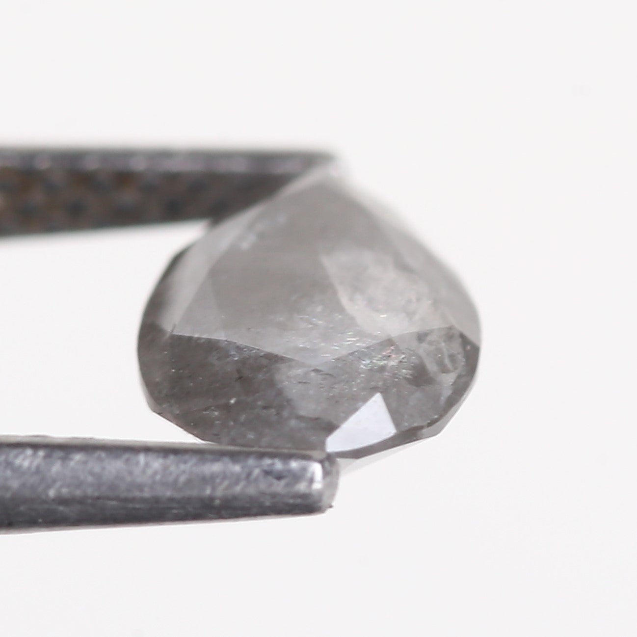 1.06 Carat Natural Salt And Pepper Diamond Pear Gray Diamond 7.84 MM