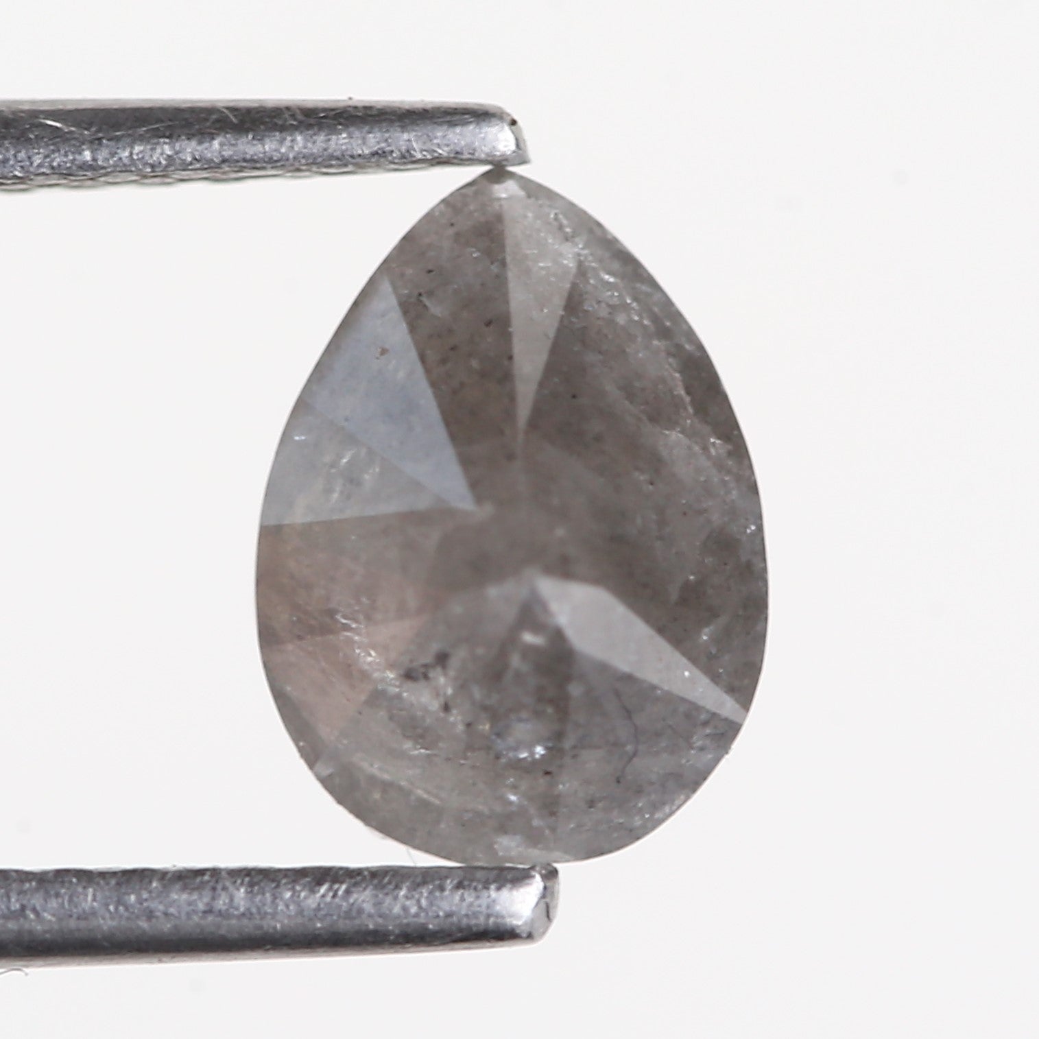 1.06 Carat Natural Salt And Pepper Diamond Pear Gray Diamond 7.84 MM