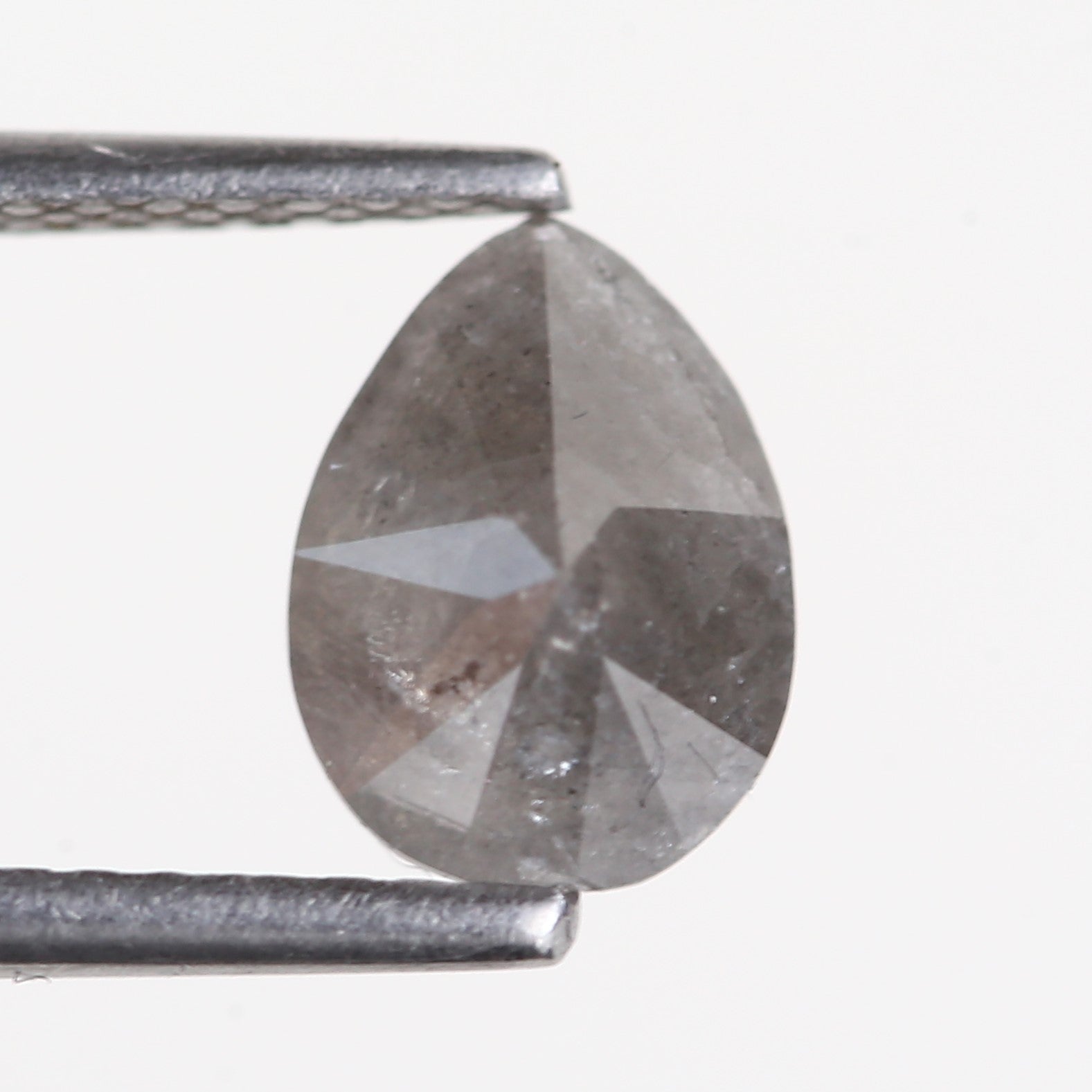 1.06 Carat Natural Salt And Pepper Diamond Pear Gray Diamond 7.84 MM