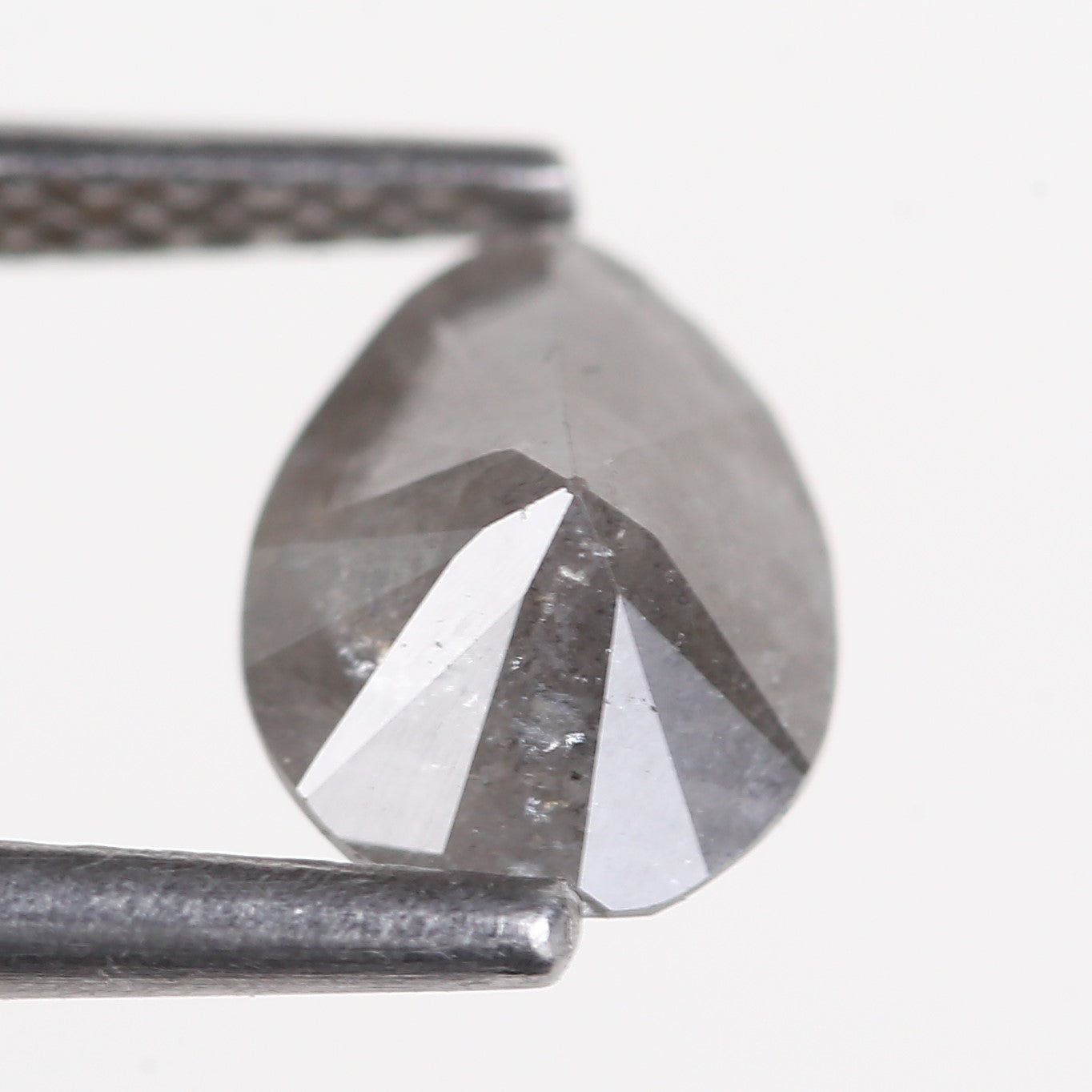 1.06 Carat Natural Salt And Pepper Diamond Pear Gray Diamond 7.84 MM