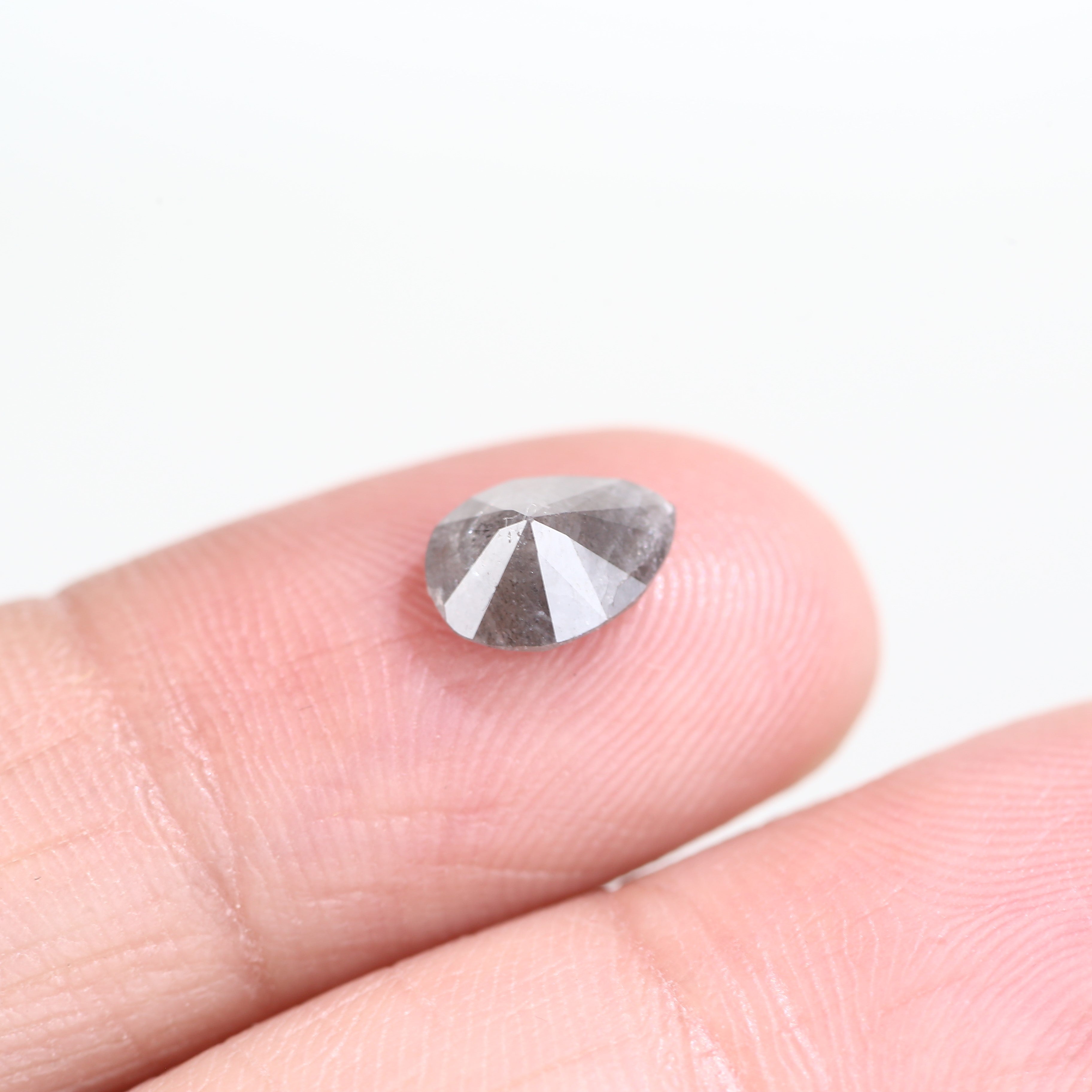 1.06 Carat Natural Salt And Pepper Diamond Pear Gray Diamond 7.84 MM