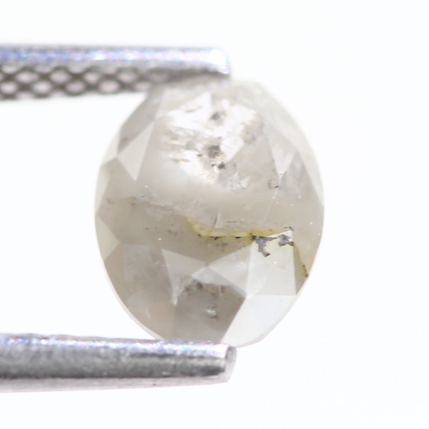 1 Carat Natural Salt And Pepper Oval Gray Diamond 7.92 MM