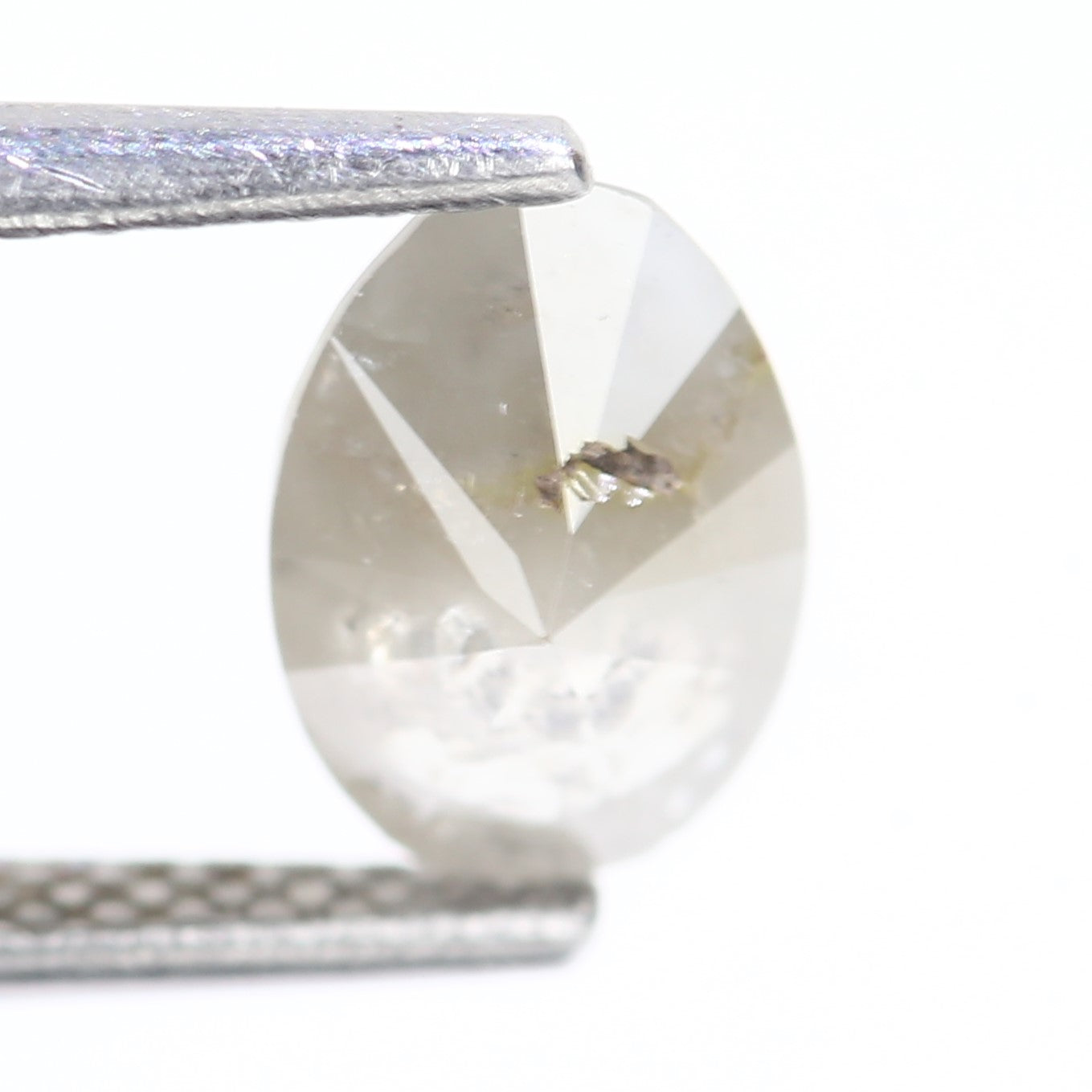 1 Carat Natural Salt And Pepper Oval Gray Diamond 7.92 MM