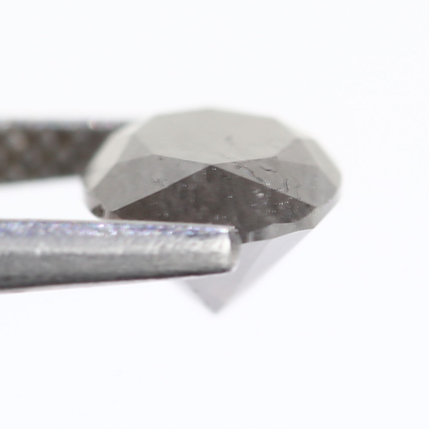 1.53 Carat Natural Oval Cut Grey Diamond 8.10 MM
