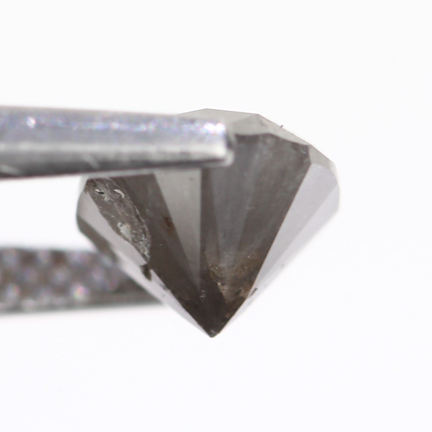 1.53 Carat Natural Oval Cut Grey Diamond 8.10 MM