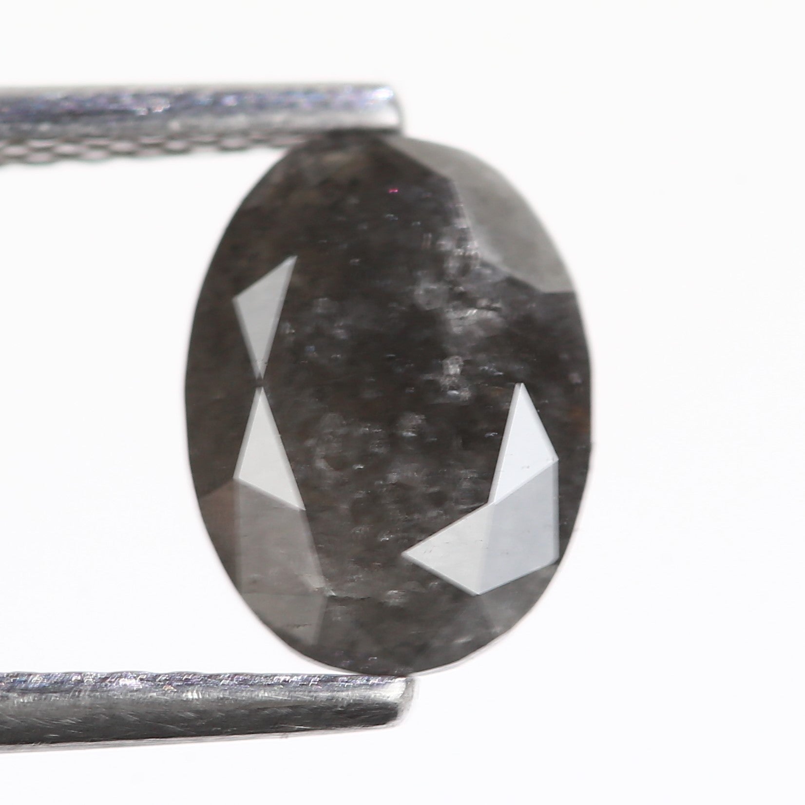 1.32 Carat Natural Oval Cut Gray Diamond 8.18 MM
