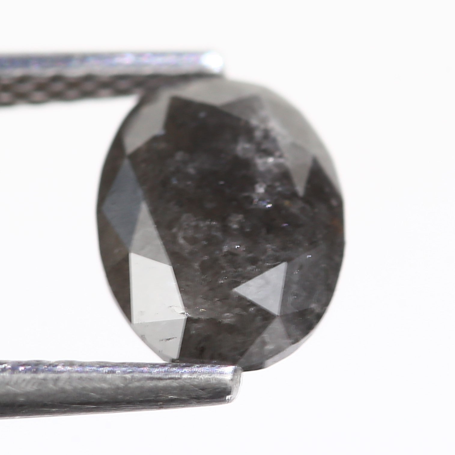 1.32 Carat Natural Oval Cut Gray Diamond 8.18 MM