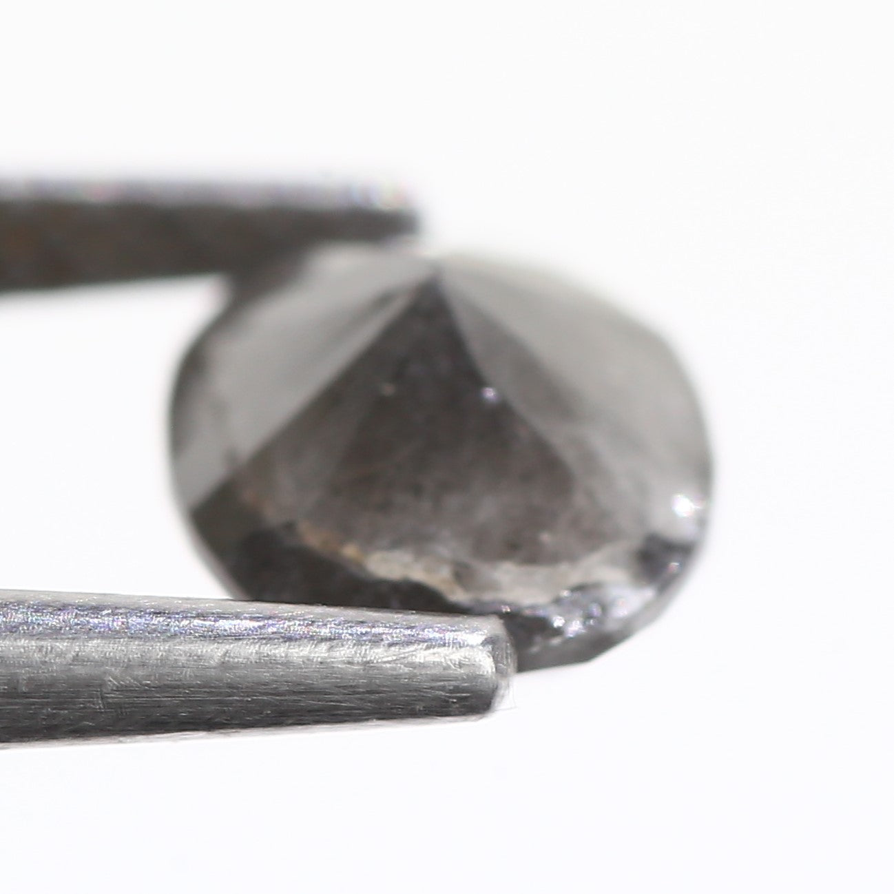 1.32 Carat Natural Oval Cut Gray Diamond 8.18 MM