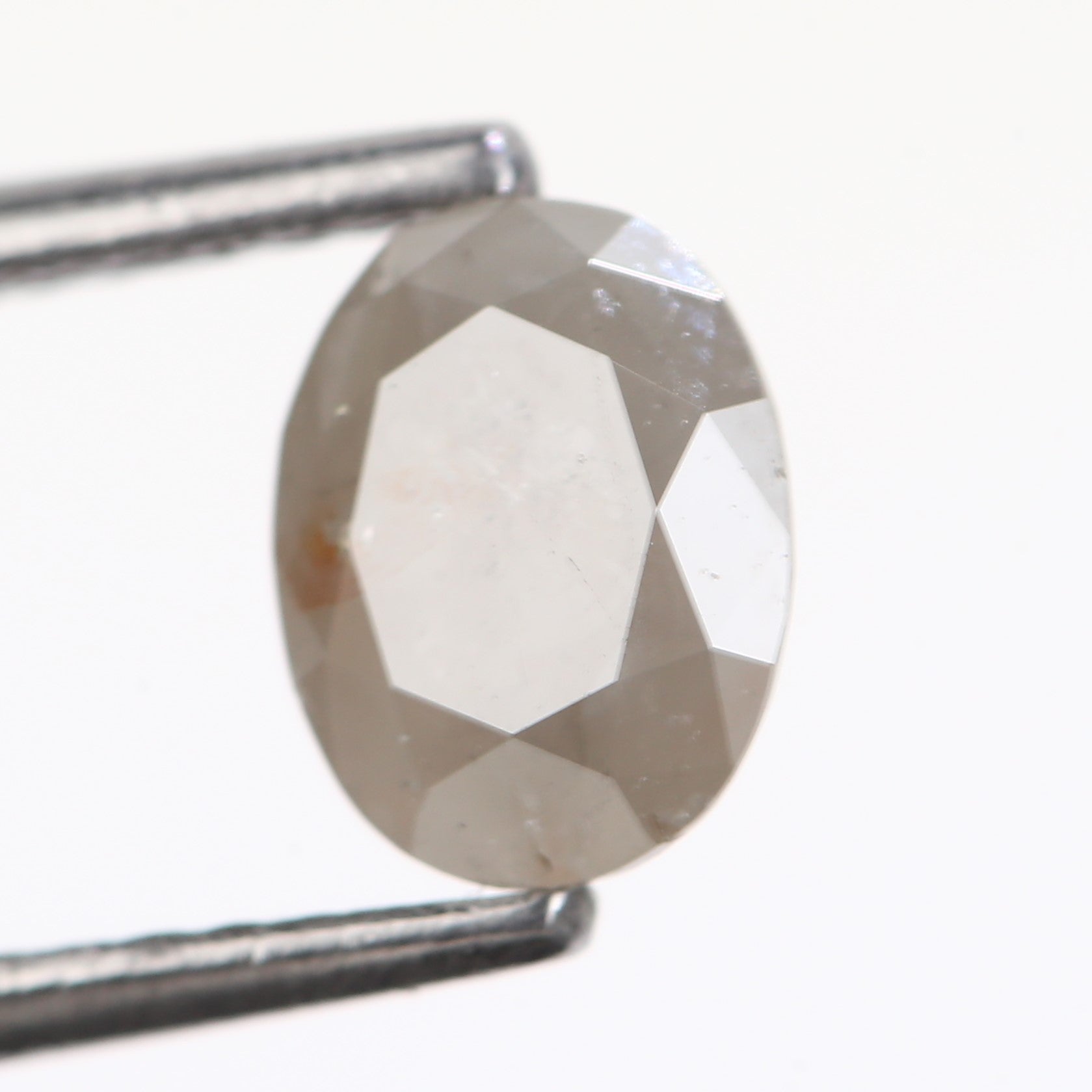 0.82 Carat Natural Oval Cut Gray Diamond 6.71 MM